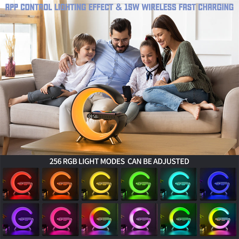 Smart LED Lamp with Bluetooth Speaker & Wireless Charger