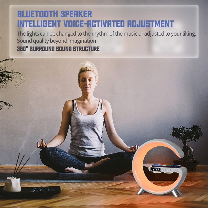 Smart LED Lamp with Bluetooth Speaker & Wireless Charger