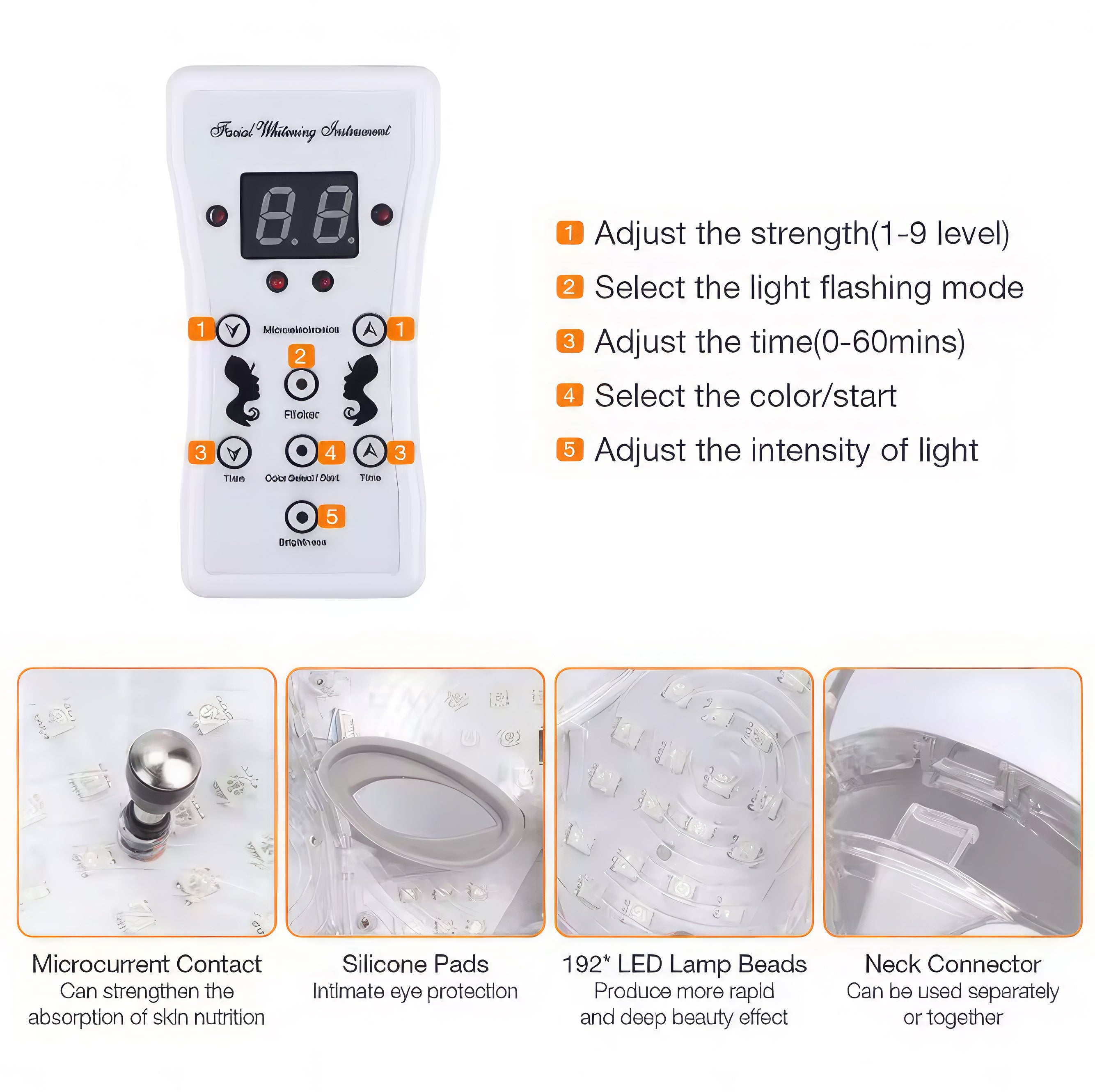 7-Color LED Neck & Face Mask – Professional Skin Rejuvenation & Acne Therapy Device