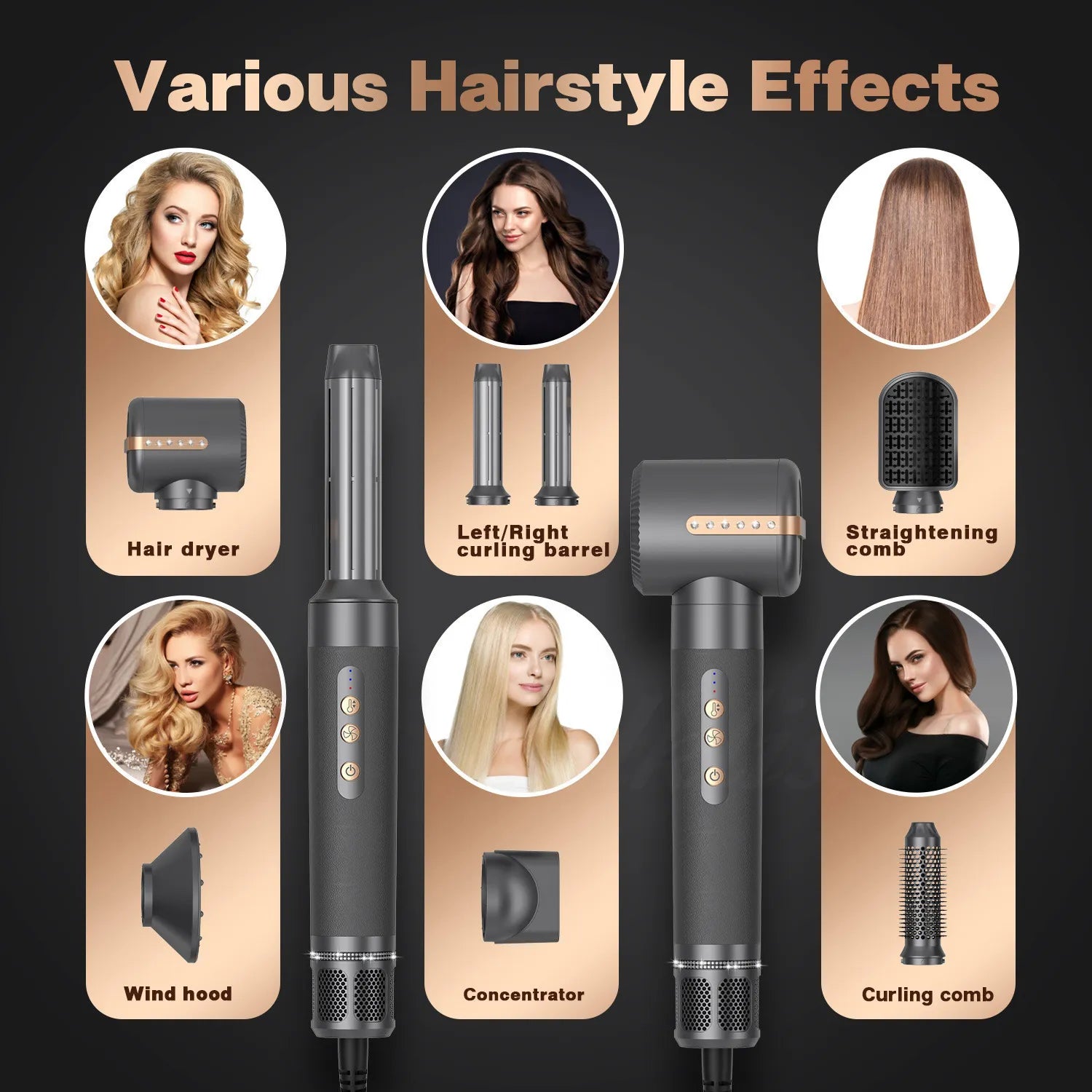 Multifunctional 7-in-1 High-speed Hair Dryer